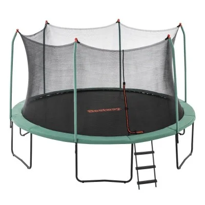 bestway 4.27m x 2.86m xtreme air trampoline 1 trampoline 1 spring-loading tool 6 anchors 12 foot pads 1 ladder age 6